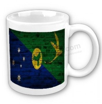 рождественский остров флаг кирпичная стена дизайн кофейная чашка