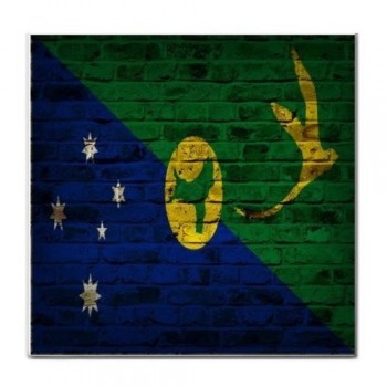 Christmas Island Flag Brick Wall Design Tile Trivet