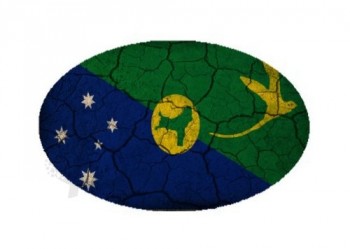 christmas island flag crackled design oval magnet - great for indoors or outdoors on vehicles