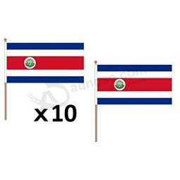 Costa Rica vlag 12 '' x 18 '' houten stok - Costa Rica vlaggen 30 x 45 cm - banner 12x18 in met paal