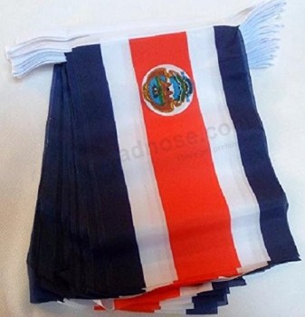 コスタリカ6メートル旗布旗20フラグ9 ``×6 ''-コスタリカ文字列フラグ15 x 21 cm