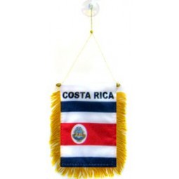 Costa Rica Mini Banner 6 '' x 4 '' - Costa Ricaanse wimpel 15 x 10 cm - Mini banners 4x6 inch zuignaphanger