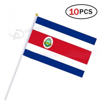 bandera de palo de costa rica 5.5 x 8.3 pulgadas pequeña bandera de mano de 10 PCS mini bandera de costa rica