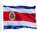costa rica costa rican flag 3x5 ft printed brass grommets 150d quality polyester flag indoor/outdoor