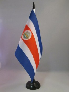 costa rica tischfahne 5 '' x 8 '' - costa rican tischfahne 21 x 14 cm - schwarzer kunststoffstab und basis