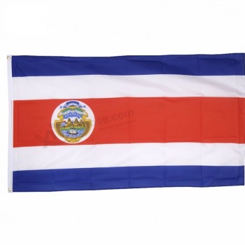 3x5ft duurzame polyester nationale vlag van Costa Rica met twee doorvoertules