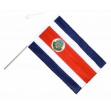 hoge kwaliteit afdrukken aangepaste nationale mini costa ricaanse hand vlag