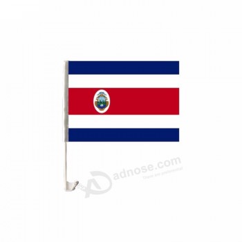 Custom polyester plastic pole Costa Rica car window flag