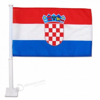 Digital Printing Polyester Mini Croatia Flag For Car Window