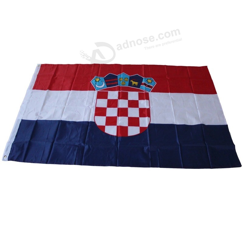Feito na china A bandeira nacional de venda quente é a bandeira vermelha e branca e azul da Croácia