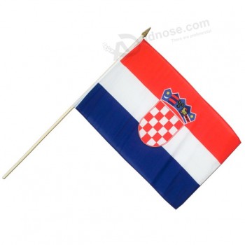 ミニポリエステルクロアチア手棒の旗を振って