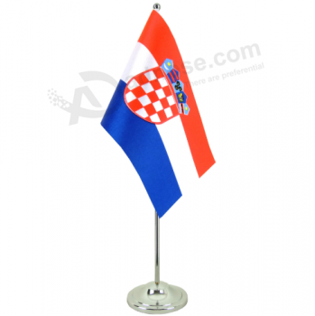 Venda quente croatia mesa bandeira top suporte de pólo define