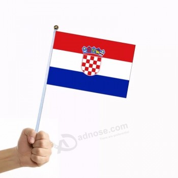 스포츠를위한 도매 폴리 에스테 크로아티아 작은 지팡이 깃발