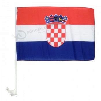 디지털 방식으로 인쇄 된 주문 폴리 에스테 크로아티아 차 창 깃발