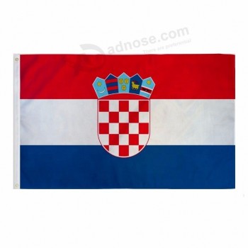 производитель оптовая полиэстер 90 * 150 см Хорватия национальное знамя