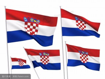 Großhandel Polyester Seidensatin benutzerdefinierte Flagge von Kroatien