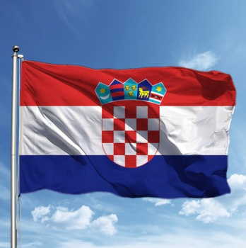 Bandeira croata nacional de alta qualidade 100% poliéster