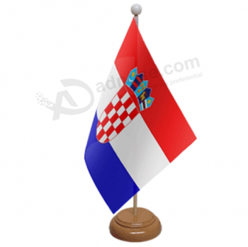 폴리 에스테 소형 사무실 크로아티아 탁상용 깃발