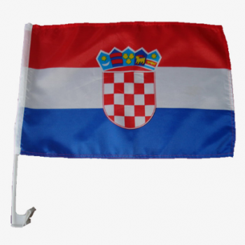 double sided polyester croatia national car flag