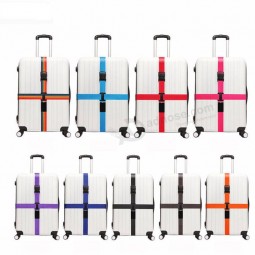 Top quality lightweight luggage straps cross belt packing adjustable travel suitcase nylon 3 digits password lock buckle strap baggage belts
