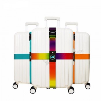 Atacado personalizado leve bagagem tiras moda colorido trolley case tiras cruzadas adequado for18-32 polegada mala 2018 acessórios de viagem