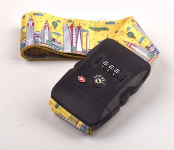wholesale travel TSA password lock suitcase lightweight luggage straps luggage case belt polyester safe travel accessories