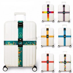 cinturini portabagagli leggeri personalizzati imballaggio cintura incrociata valigia da viaggio regolabile in nylon con accessori da viaggio