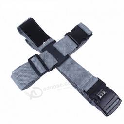 wholesale lightweight luggage straps cross belt packing adjustable travel suitcase nylon 3 digits password lock buckle strap baggage belts