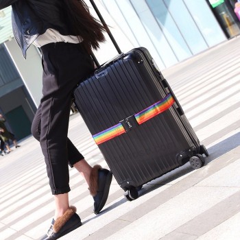 Großhandel leichte Gepäckgurte Kreuzgurt Verpackung verstellbare Reise Koffer Nylon 3-stellig Passwortsperre Schnalle Gurt Gepäckgurte