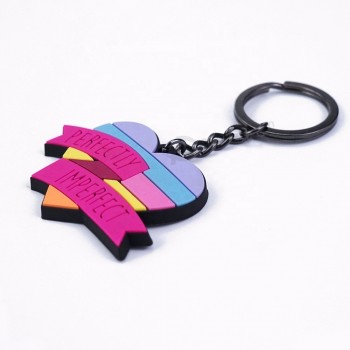 custom logo Advertisement PVC Keychain Keyring