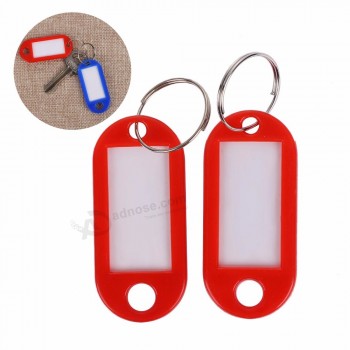 5/10pcs Plastic Custom Split Ring ID Key Tags Labels Key Chains Key Rings Numbered Name Baggage Luggage Tags