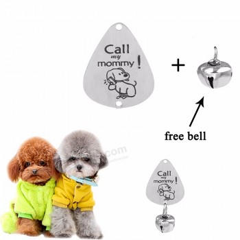 stainless steel water drop shape engraved Dog tags personalized Pet name phone number ID collar custome puppy accessories