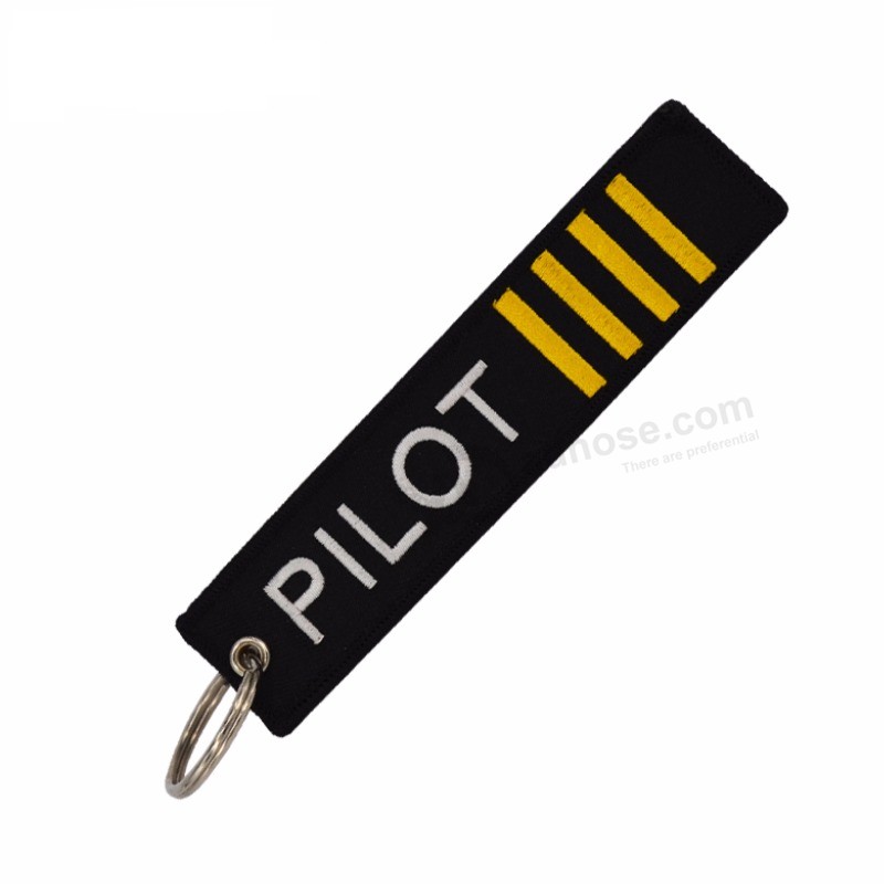 Remove before Flight OEM Key chain Jewelry safety Tag embroidery Pilot Key ring Chain for aviation Gifts luggage Tag label (2)