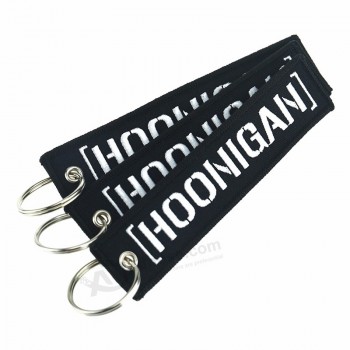 Black Stickers Fashion Keychain Hoonigan Key Holder Key fob Remove Before Flight Keychains for Car Chaveiro Moto Motorcycle 40#