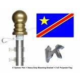 república democrática do conjunto de bandeira e mastro do congo, escolha entre mais de 100 bandeiras mundiais e internacionais e mastros de bandeira, inclui congoleses