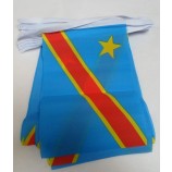 democratic republic of The congo 6 meters bunting flag 20 flags 9'' x 6'' - congolese string flags 15 x 21 cm