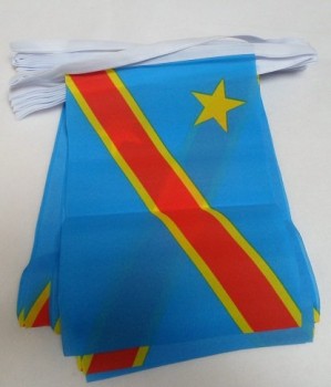 democratic republic of The congo 6 meters bunting flag 20 flags 9'' x 6'' - congolese string flags 15 x 21 cm