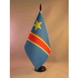 bandera de mesa de la república democrática del congo 5 '' x 8 '' - bandera de escritorio congoleña 21 x 14 cm - bastón y base de plástico negro