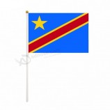Fábrica directamente 2019 impresión digital república democrática del congo logotipo nacional bandera de mano
