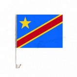 Venta caliente material de poliéster República Democrática del Congo Bandera del coche Para promocional
