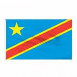 실크 프린트 폴리 에스터 국가 콩고 깃발