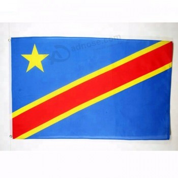 ветер, летящий 3 '* 5'smooth флаг Демократической Республики Конго