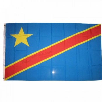 Оптовая продажа 3 * 5FT полиэстер шелковая печать висит демократическая республика конго национальный флаг вс