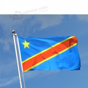 3x5 billig Verkauf Siebdruck blau rot Kongo Flaggen