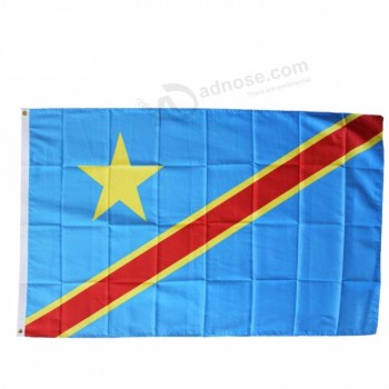 耐久性のある100％ポリエステル3x5ftコンゴ国旗