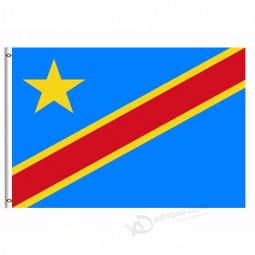 2019 demokratische republik kongo nationalflagge 3x5 ft 90x150 cm banner 100d polyester benutzerdefinierte flagge metallöse