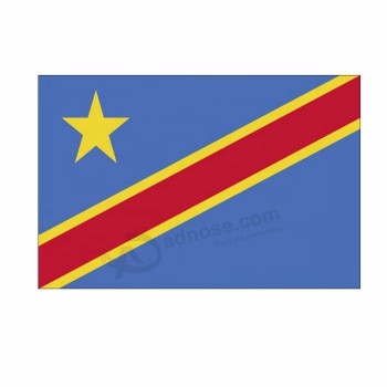 дешевый 110gsm полиэстер 150x90cm изготовленный на заказ печатает флаг Киншасы Конго для напольной смертной казни 