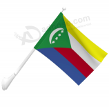 bandera de Comoras montada en la pared de poliéster de alta calidad