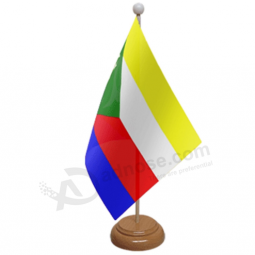 polyester mini office Comoros table top flags