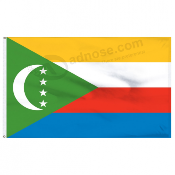 impresión de poliéster 3 * 5 pies fabricante de bandera de país de las Comoras
